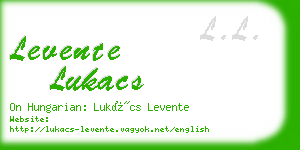 levente lukacs business card